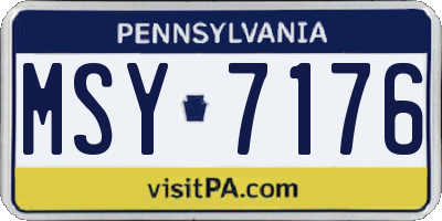 PA license plate MSY7176