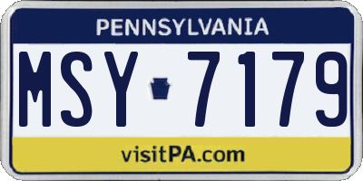 PA license plate MSY7179