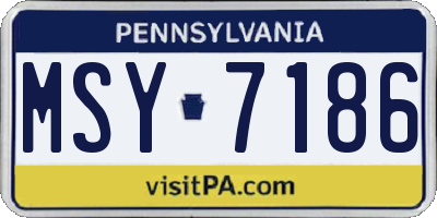 PA license plate MSY7186