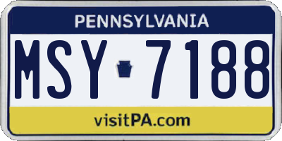 PA license plate MSY7188