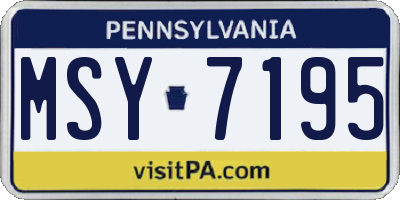 PA license plate MSY7195