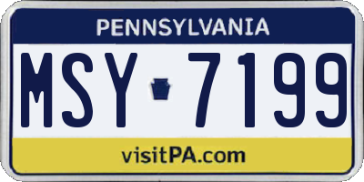 PA license plate MSY7199