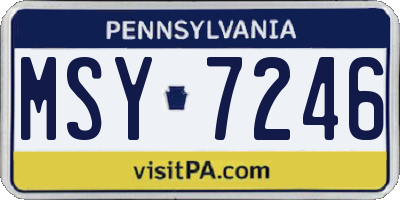 PA license plate MSY7246