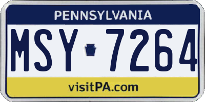 PA license plate MSY7264