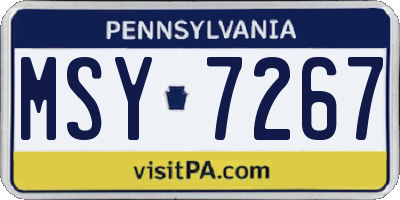 PA license plate MSY7267