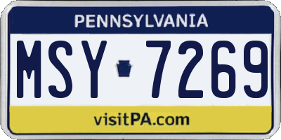 PA license plate MSY7269