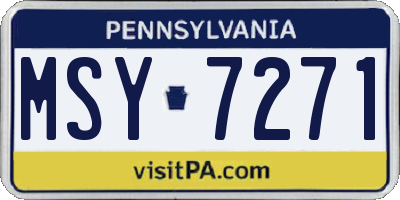 PA license plate MSY7271