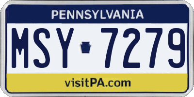 PA license plate MSY7279