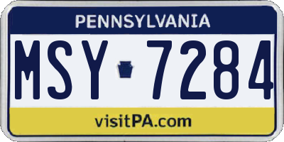 PA license plate MSY7284
