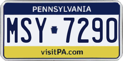 PA license plate MSY7290