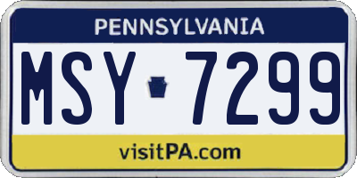 PA license plate MSY7299