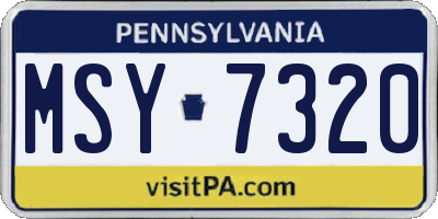 PA license plate MSY7320