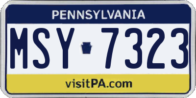 PA license plate MSY7323