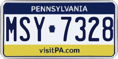 PA license plate MSY7328