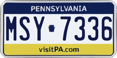 PA license plate MSY7336