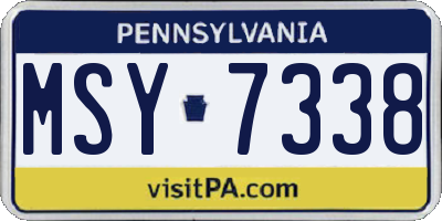PA license plate MSY7338