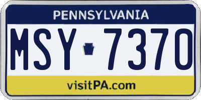 PA license plate MSY7370