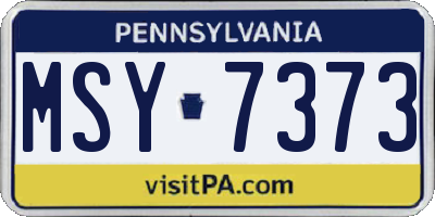 PA license plate MSY7373
