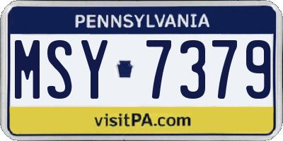 PA license plate MSY7379
