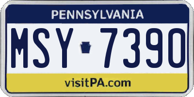 PA license plate MSY7390