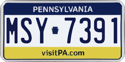 PA license plate MSY7391