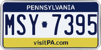 PA license plate MSY7395