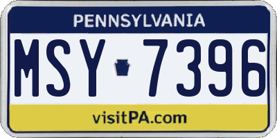 PA license plate MSY7396