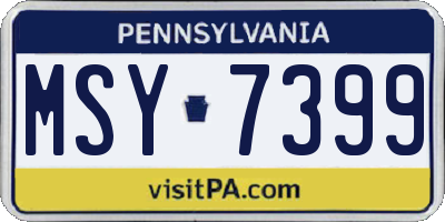 PA license plate MSY7399