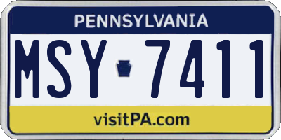 PA license plate MSY7411