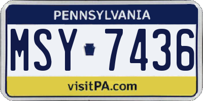 PA license plate MSY7436