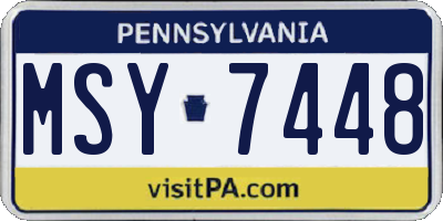 PA license plate MSY7448