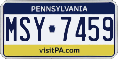 PA license plate MSY7459