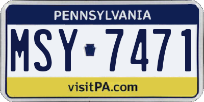PA license plate MSY7471