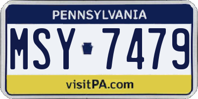 PA license plate MSY7479
