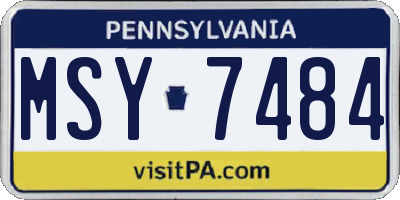 PA license plate MSY7484