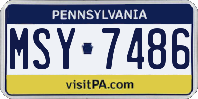 PA license plate MSY7486