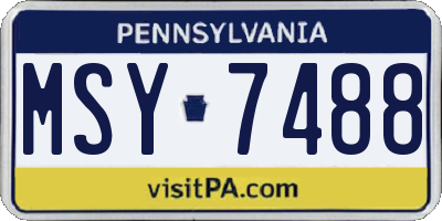 PA license plate MSY7488