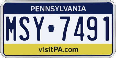 PA license plate MSY7491