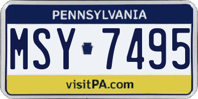 PA license plate MSY7495