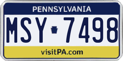PA license plate MSY7498