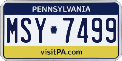 PA license plate MSY7499