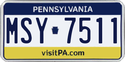 PA license plate MSY7511
