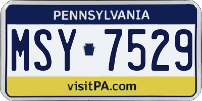 PA license plate MSY7529