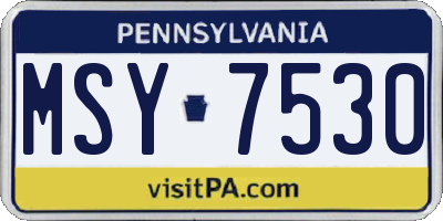 PA license plate MSY7530