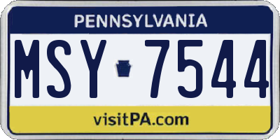 PA license plate MSY7544