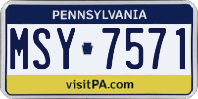 PA license plate MSY7571