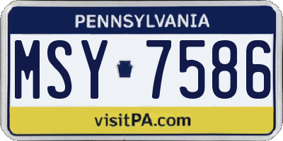 PA license plate MSY7586