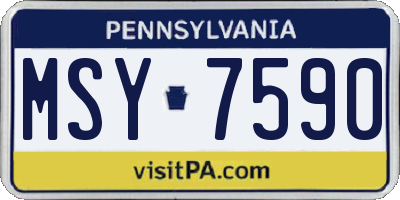 PA license plate MSY7590