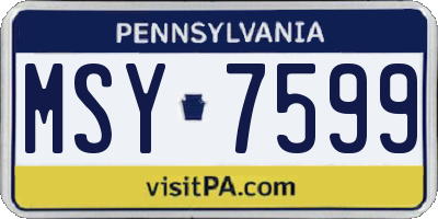 PA license plate MSY7599