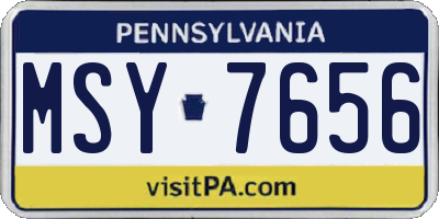 PA license plate MSY7656